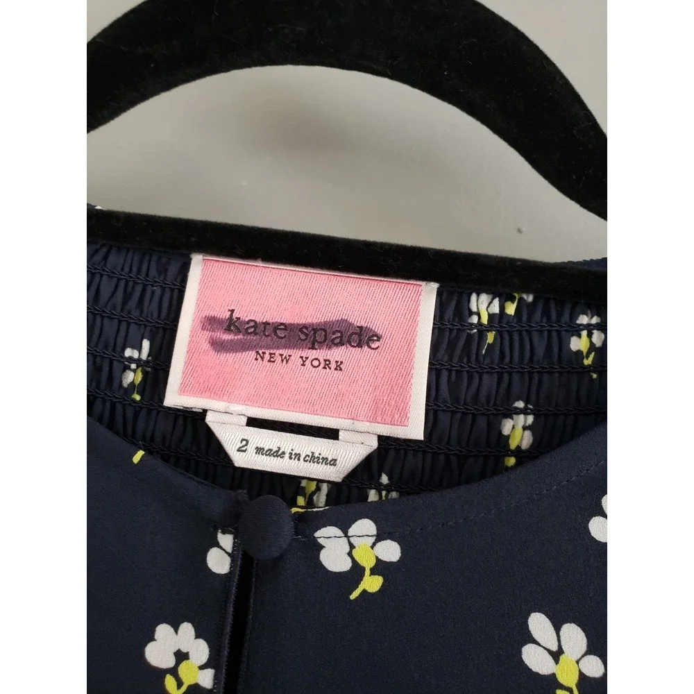 NEVER WORN SZ 2 Kate Spade Ditsy Begonia Flutter‎ Sleeve Midi Dress Keyhole
